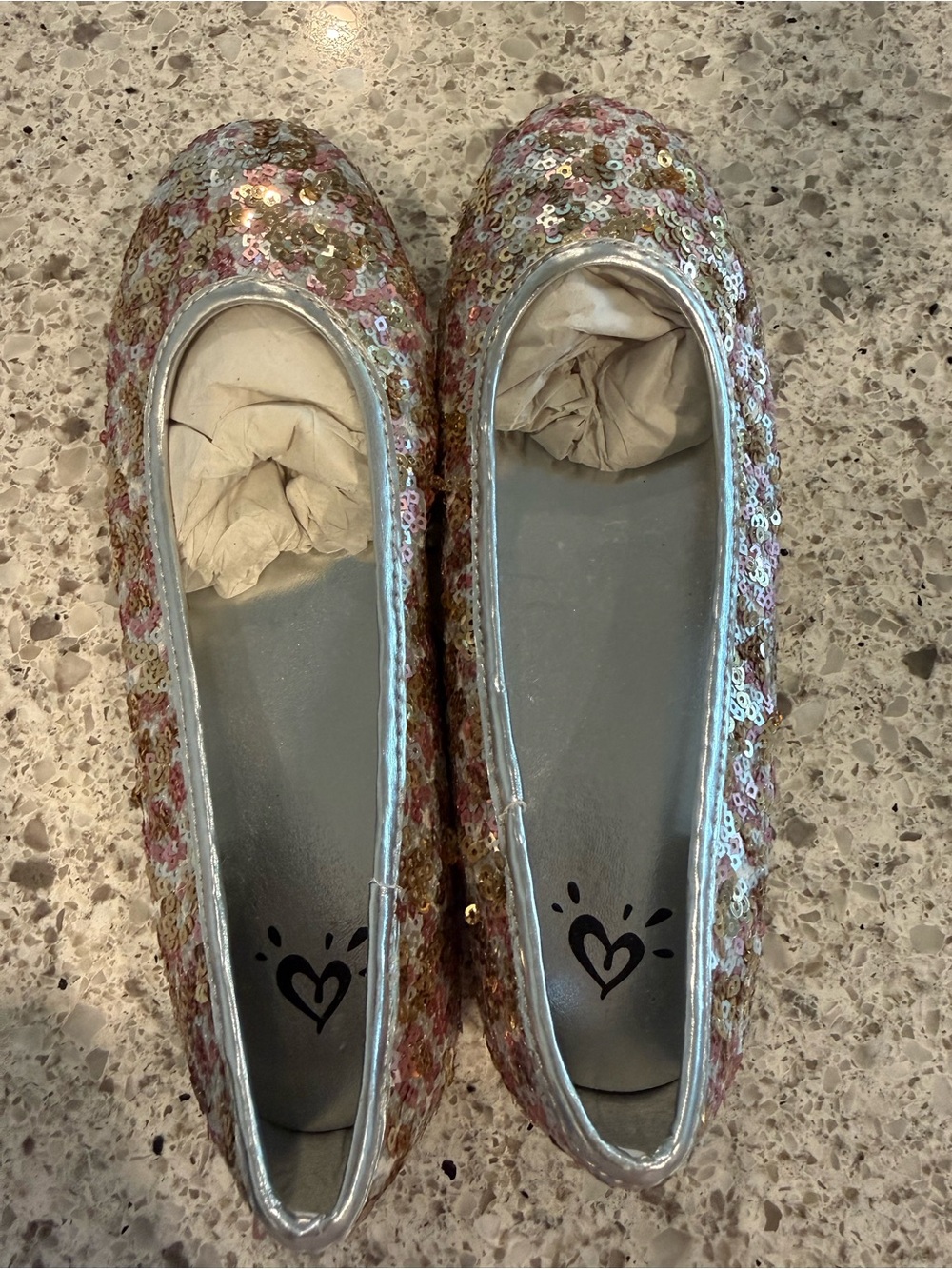 Justice Pink Multi Sequin Ballet Flats